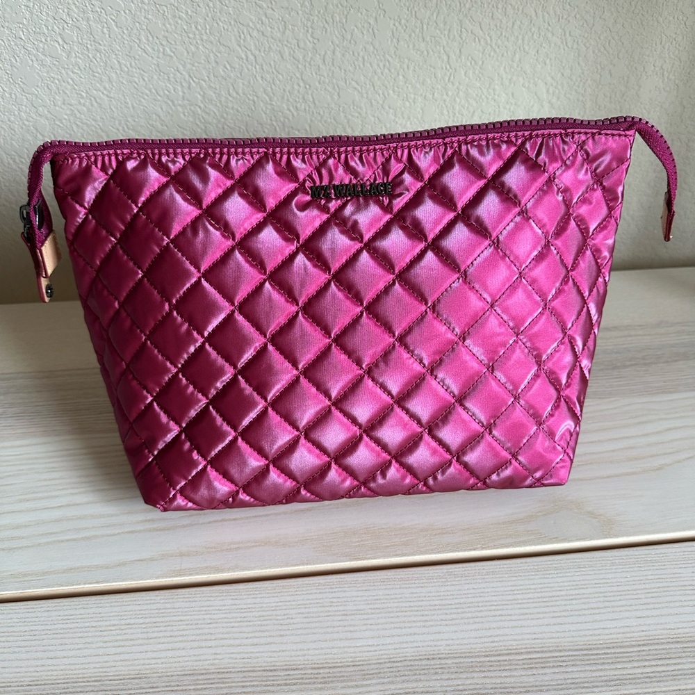 MZ Wallace Peony Pearl Pink Large Zoey Cosmetic Travel Bag